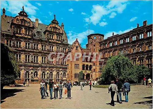 Moderne Karte Heidelberg Blick auf den Schlobhof