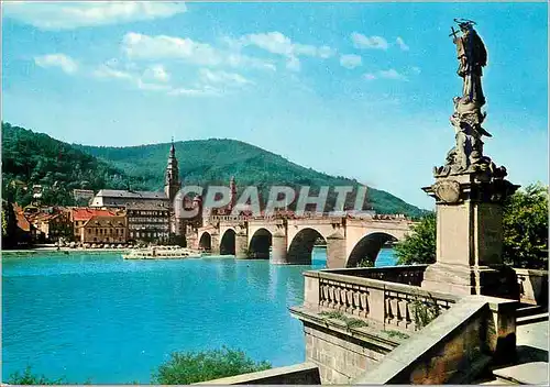 Moderne Karte Heidelberg Alte Nechartbrucke