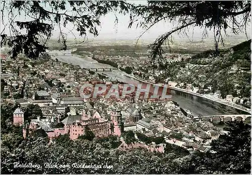 Moderne Karte Heidelberg Blick vom Rindenhtills cher