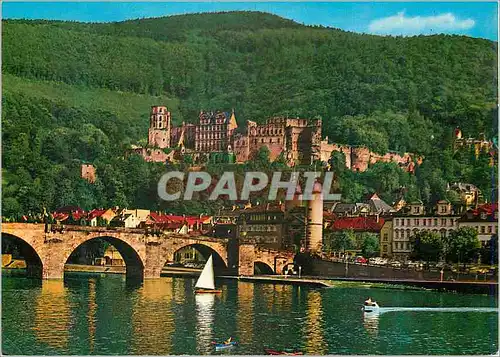 Moderne Karte Heidelberg Alte Brucke und Schloss