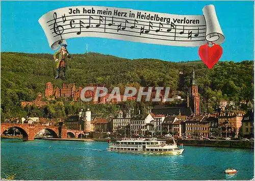 Moderne Karte Heidelberg Partie Neckar