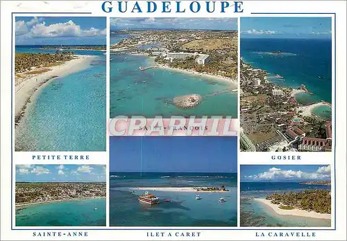 Moderne Karte Guadeloupe French West Indies Petite Terre Saint Francois Gosier Sainte Anne Ilet a Caret La Car