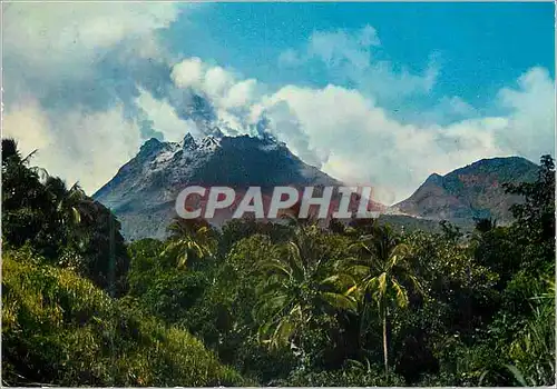 Moderne Karte Guadeloupe Eruption de la Soufriere