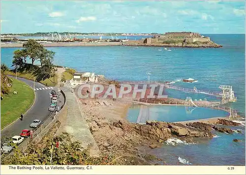 Moderne Karte Guernsey The Bathing Pools La Vallette