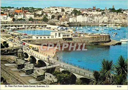 Moderne Karte Guernsey St Peter Port from Castle Cornet