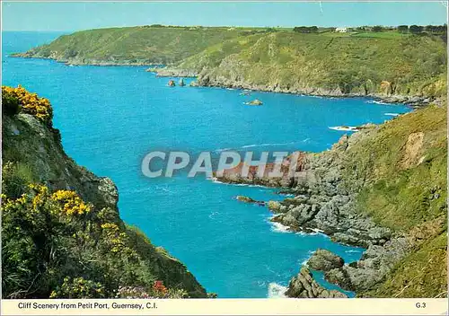 Moderne Karte Guernsey Cliff Scenery from Petit Port