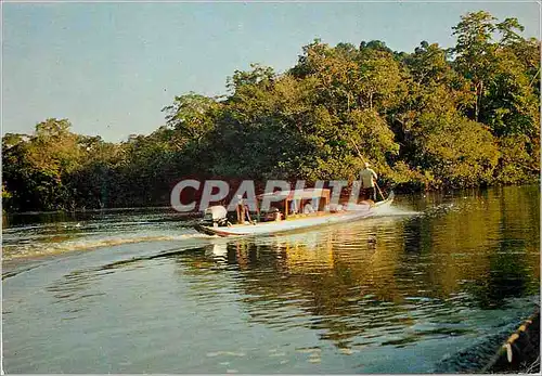 Moderne Karte Guyane Francaise et Surinam Haut Maroni Pirogues de Touristes