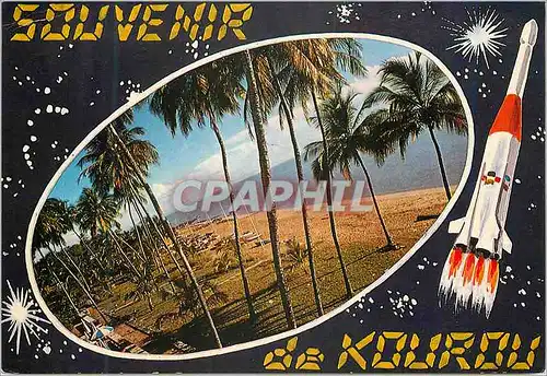 Moderne Karte Guyane Francaise Cayenne Souvenir de Kourou Fusee Ariane Espace