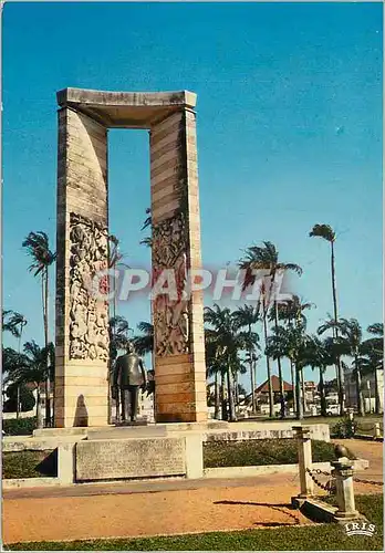 Moderne Karte Guyane Francaise Cayenne Place des Palmistes La statue de Felix Eboue Gouverneur General