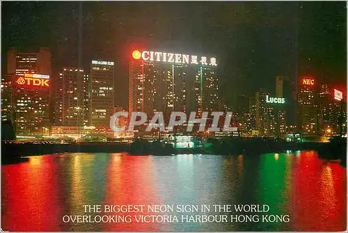 Cartes postales moderne Hong Kong The Biggest Neaon Sign in the Word Citizen