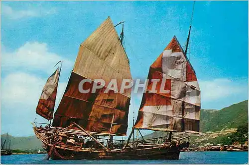Cartes postales moderne Hong Kong A fishing Junk acrossing the Harbour Bateau