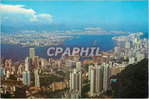 Cartes postales moderne Hong Kong Bird eye's view of Hong Kong & Kowloon Peninsula