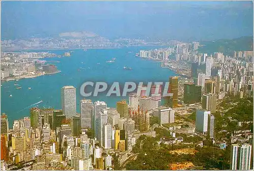 Moderne Karte Hong Kong Bird's-eye View of Victoria Harbour