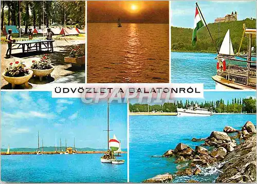 Moderne Karte Greetings from the Lake Balaton