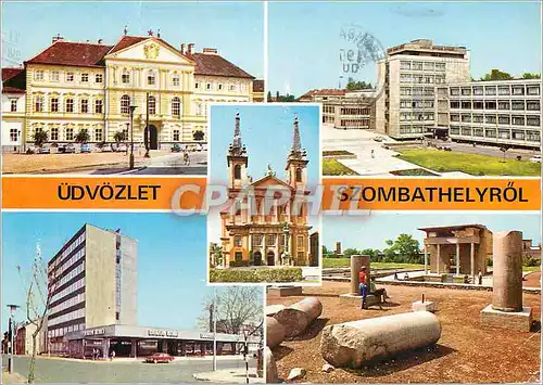 Moderne Karte Greeting from Szombathely