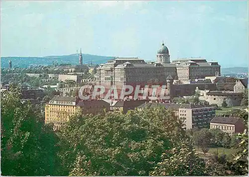 Moderne Karte Budapest View with Castle of Buda