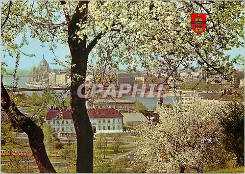 Moderne Karte Budapest view from mounl gellert