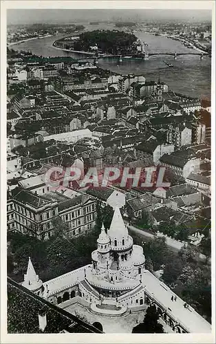 Cartes postales moderne Budapest l'escalier des pecheurs avec l'ile de marguerite
