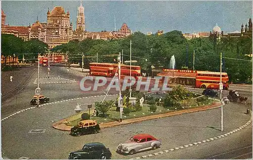 Cartes postales moderne Bombay traffic circle near museum India
