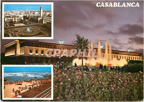 Cartes postales moderne Casablanca fontaine lumineuse et musicale place des nations unies