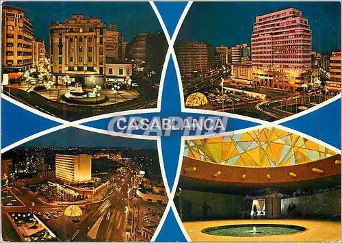 Cartes postales moderne Casablanca place mahomed V nuit