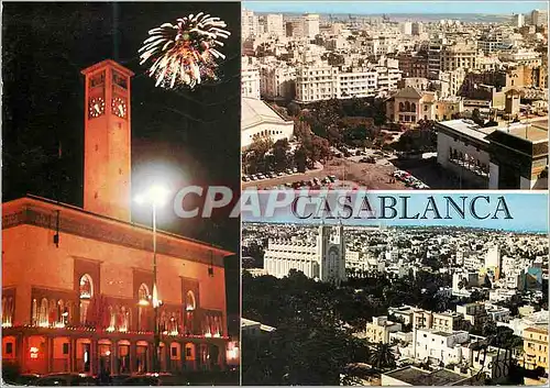 Cartes postales moderne Casablanca hotel de ville et vue generale