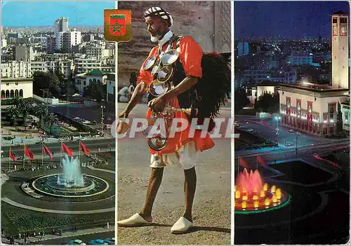 Cartes postales moderne Casablanca fontaine lumineuse et musicale place des nations unies porteur d'eau