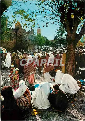 Moderne Karte Chaouen souk et grande mosquee