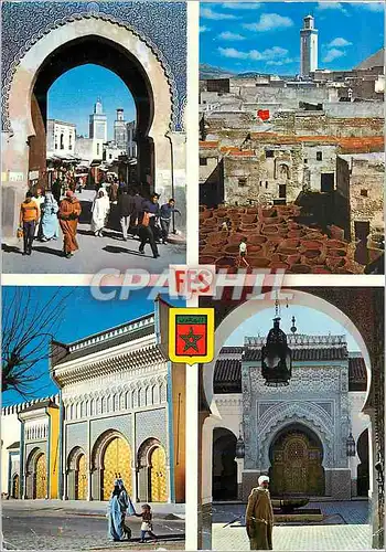 Moderne Karte Fes porte de boujeloud les tanneurs palais royal mosquee karaouiyine