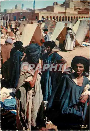 Moderne Karte Scenes et types du maroc hommes bleus a Goulimine