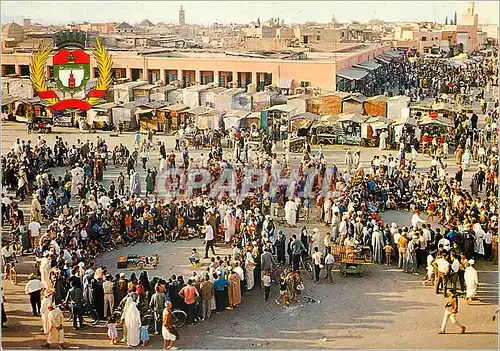 Moderne Karte Marrakech place djemaa el fna et armoiries de la ville