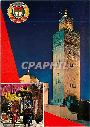 Moderne Karte Marrakech souvenir armoiries de la villes