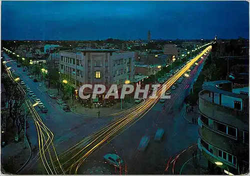 Moderne Karte Marrakech (maroc) vista nocturna de la avenida mohamed V