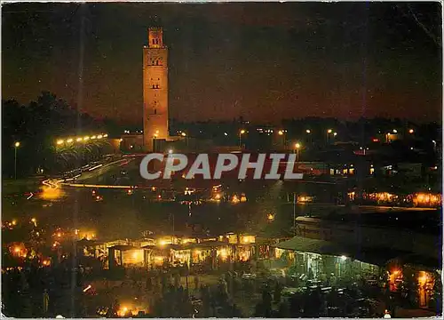 Moderne Karte Marrakech le maroc pittoresque place djemaa el fna de nuit