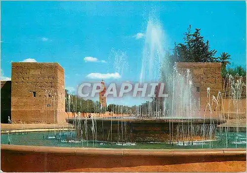 Cartes postales moderne Marrakech bab el jedid et la koutoubia