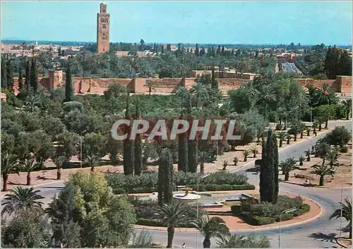 Cartes postales moderne Marrakech le rond point du casino et la koutoubia