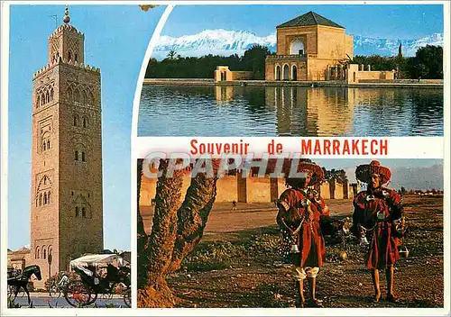 Cartes postales moderne Marrakech La Koutoubia Le Menara Porteur d'eau