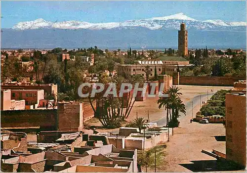 Cartes postales moderne Marrakech Koutoubia et Grand Atlas