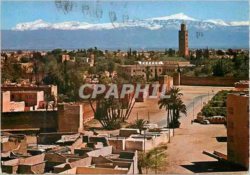 Cartes postales moderne Marrakech Koutoubia et Grand Atlas