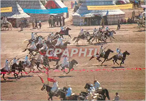 Cartes postales moderne Marrakech Fantasias a l'occasion du 25eme Anniversaire de l'Intronisation de SM Hassan II