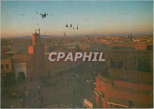 Cartes postales moderne Marrakech Coucher de soleil sur la place Djemaa et Fna