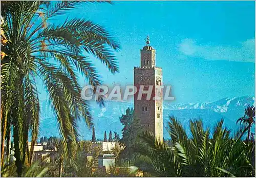 Cartes postales moderne Marrakech Panorama avec Koutoubla