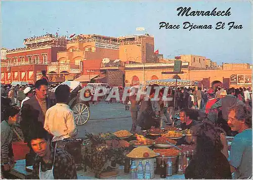 Moderne Karte Marrakech La Place D'jemaa El Fna et ses restaurants de plein air