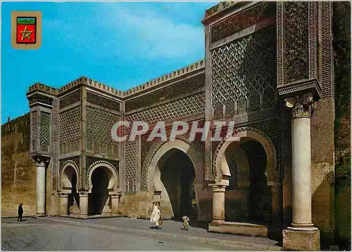Moderne Karte Meknes Vue de la porte Bab Monsour 16eme Siecle