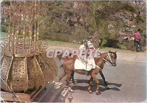 Moderne Karte Rabat Garde a cheval de la Tour Hassan