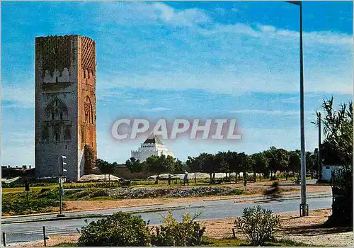 Moderne Karte Rabat Le Tour Hassan et le Mausolee Mohammed V