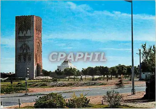 Cartes postales moderne Rabat La Tour Hassan et le Mausolee Mohammed V
