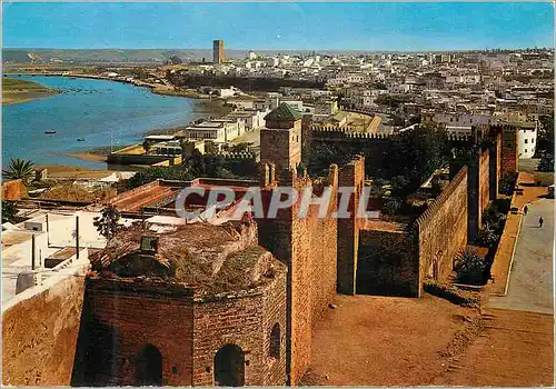 Cartes postales moderne Rabat Vue panoramique sur la ville la Kasbah Oudaia et le oued Bou Regreg