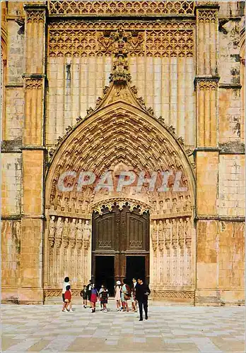 Cartes postales moderne Portugal Batalha Monastere Portique de l'entree principal
