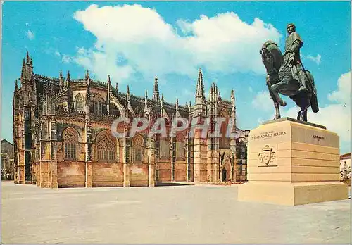 Moderne Karte Portugal Batalha Statue de D Nuno Alvares Pereitra et Monastere